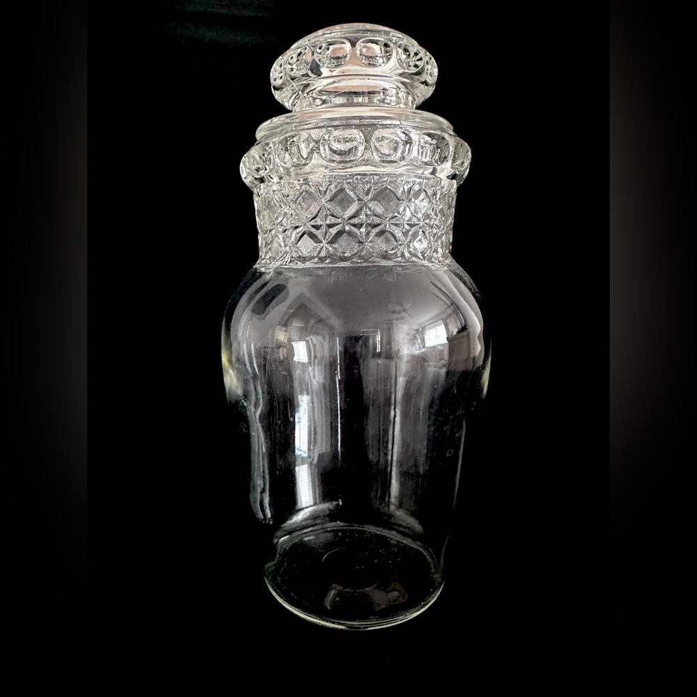 Tiffin Glads Diamond Cut Apothecary Candy Storage Glass Jar with Lid circa 1890